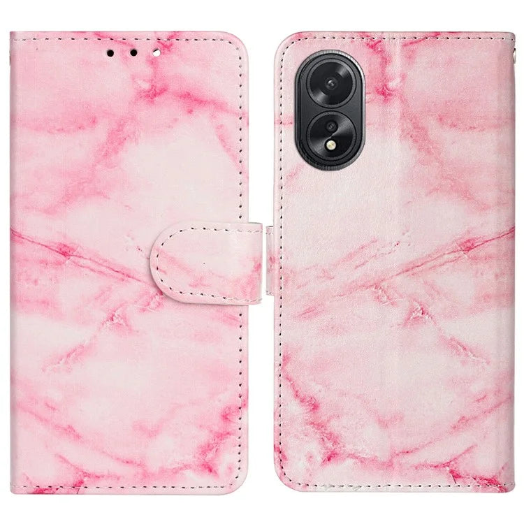 For Oppo A38 4G / A18 4G Case PU Leather Pattern Magnetic Folio Flip Phone Cover