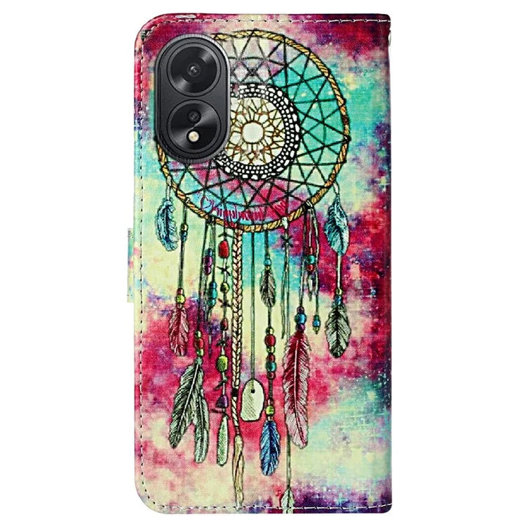 For Oppo A38 4G / A18 4G Case PU Leather Pattern Magnetic Folio Flip Phone Cover