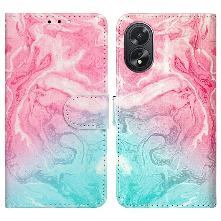 For Oppo A38 4G / A18 4G Case PU Leather Pattern Magnetic Folio Flip Phone Cover