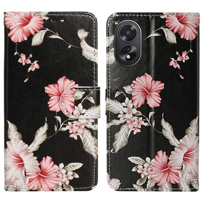 For Oppo A38 4G / A18 4G Case PU Leather Pattern Magnetic Folio Flip Phone Cover