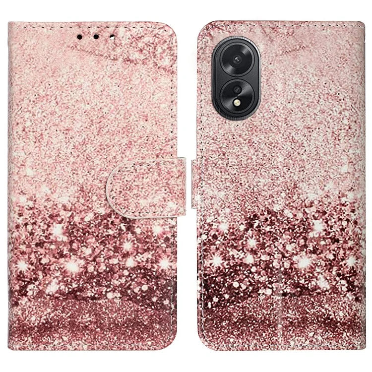 For Oppo A38 4G / A18 4G Case PU Leather Pattern Magnetic Folio Flip Phone Cover