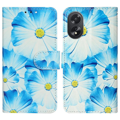 For Oppo A38 4G / A18 4G Case PU Leather Pattern Magnetic Folio Flip Phone Cover
