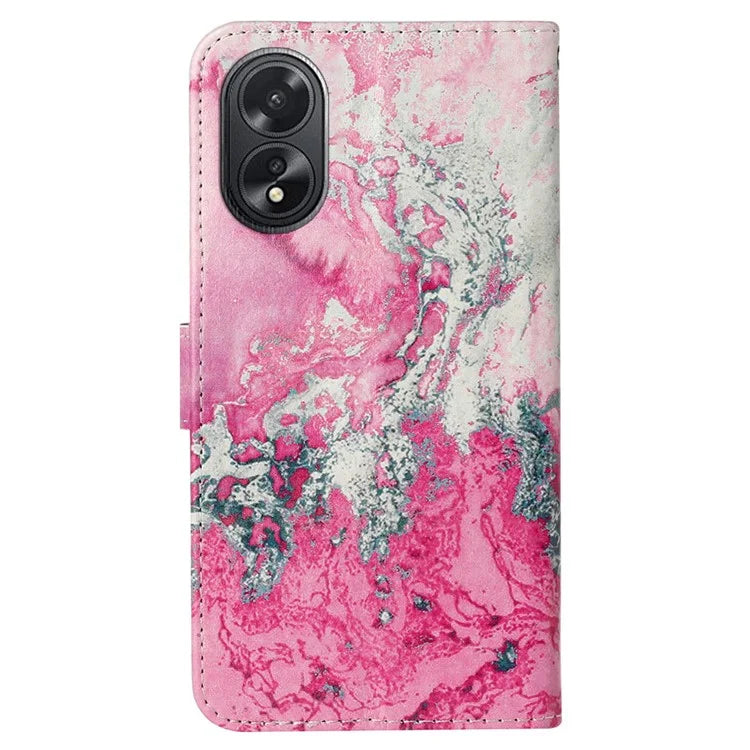 For Oppo A38 4G / A18 4G Case PU Leather Pattern Magnetic Folio Flip Phone Cover