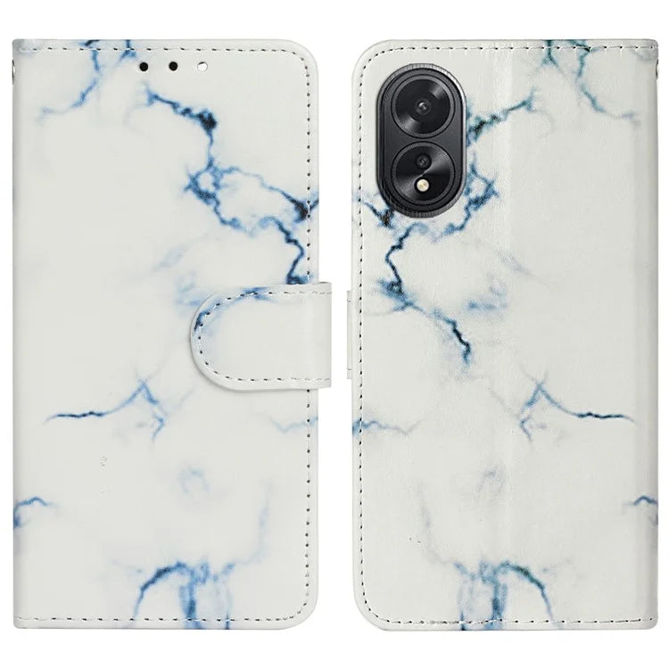 For Oppo A38 4G / A18 4G Case PU Leather Pattern Magnetic Folio Flip Phone Cover