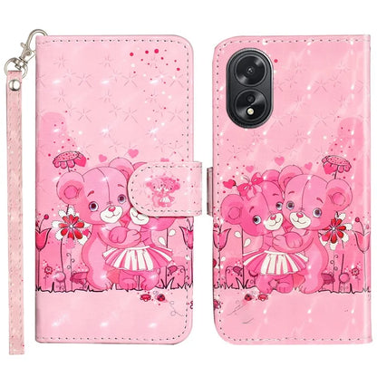 For Oppo A38 4G / A18 4G Cover 3D Pattern Print Leather Wallet Phone Case
