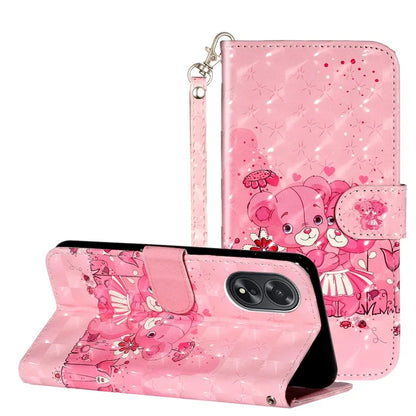 For Oppo A38 4G / A18 4G Cover 3D Pattern Print Leather Wallet Phone Case