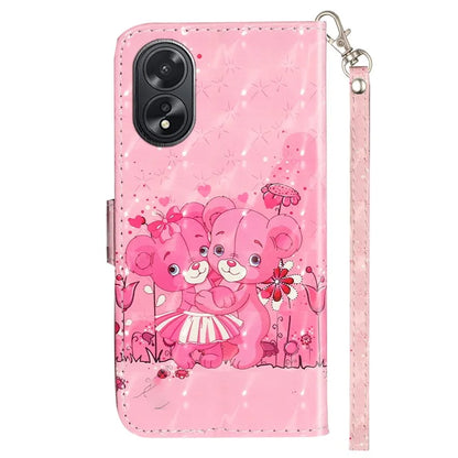 For Oppo A38 4G / A18 4G Cover 3D Pattern Print Leather Wallet Phone Case