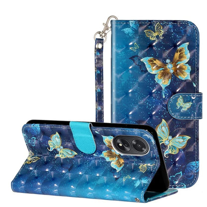 For Oppo A38 4G / A18 4G Cover 3D Pattern Print Leather Wallet Phone Case