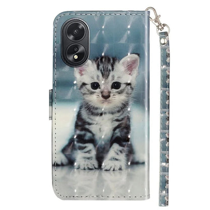 For Oppo A38 4G / A18 4G Cover 3D Pattern Print Leather Wallet Phone Case
