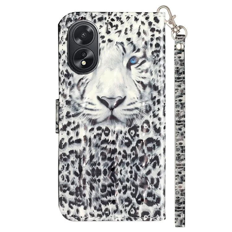For Oppo A38 4G / A18 4G Cover 3D Pattern Print Leather Wallet Phone Case