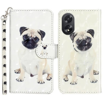 For Oppo A38 4G / A18 4G Cover 3D Pattern Print Leather Wallet Phone Case