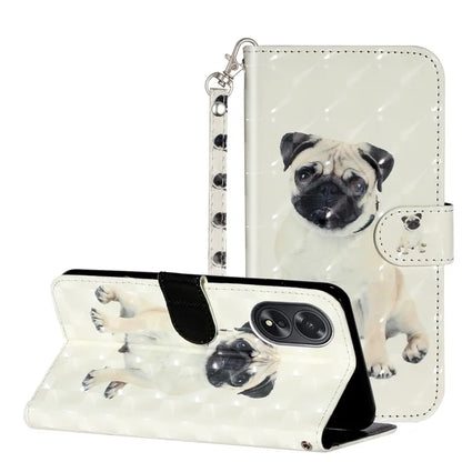 For Oppo A38 4G / A18 4G Cover 3D Pattern Print Leather Wallet Phone Case