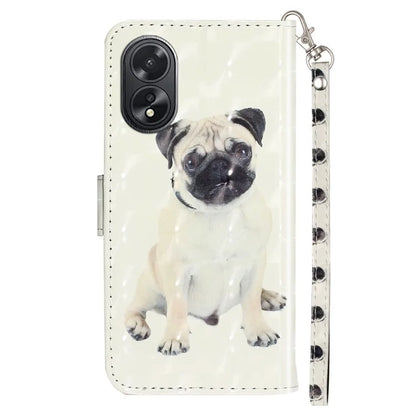 For Oppo A38 4G / A18 4G Cover 3D Pattern Print Leather Wallet Phone Case