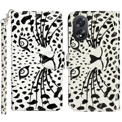 For Oppo A38 4G / A18 4G Cover 3D Pattern Print Leather Wallet Phone Case Head