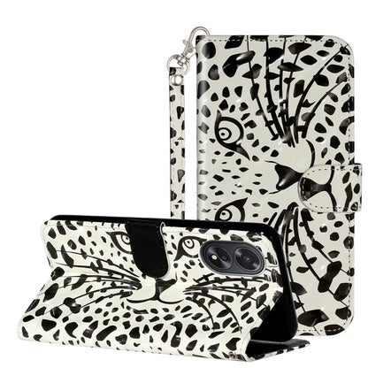 For Oppo A38 4G / A18 4G Cover 3D Pattern Print Leather Wallet Phone Case Head