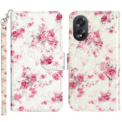 For Oppo A38 4G / A18 4G Cover 3D Pattern Print Leather Wallet Phone Case