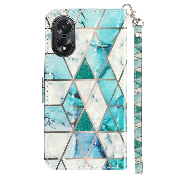 For Oppo A38 4G / A18 4G Cover 3D Pattern Print Leather Wallet Phone Case