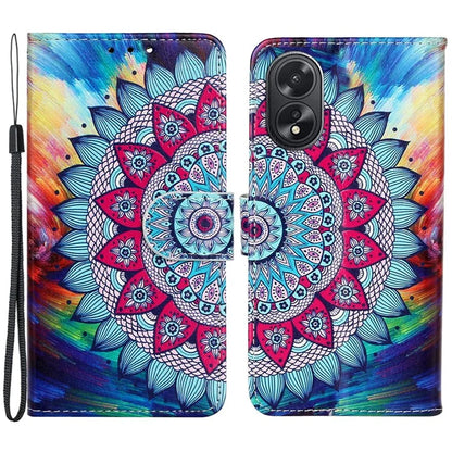 For Oppo A38 4G / A18 4G Cover Pattern Printing Well-protected Phone Leather Case