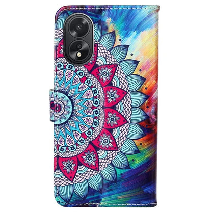 For Oppo A38 4G / A18 4G Cover Pattern Printing Well-protected Phone Leather Case