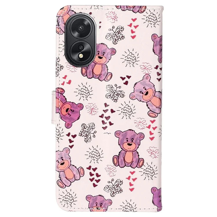 For Oppo A38 4G / A18 4G Cover Pattern Printing Well-protected Phone Leather Case