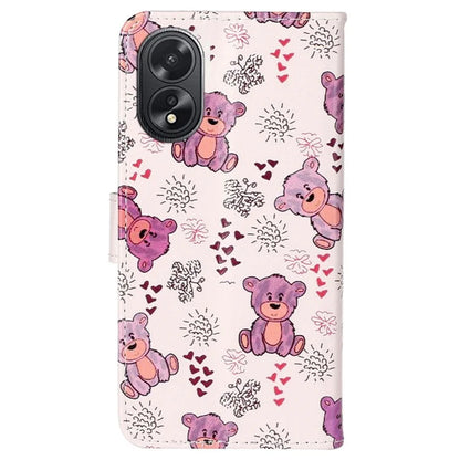 For Oppo A38 4G / A18 4G Cover Pattern Printing Well-protected Phone Leather Case