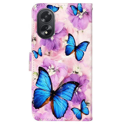 For Oppo A38 4G / A18 4G Cover Pattern Printing Well-protected Phone Leather Case