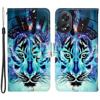 For Oppo A38 4G / A18 4G Cover Pattern Printing Well-protected Phone Leather Case