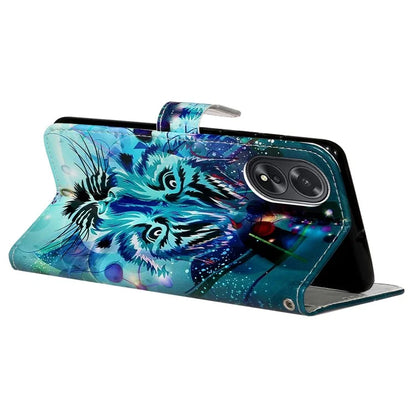 For Oppo A38 4G / A18 4G Cover Pattern Printing Well-protected Phone Leather Case