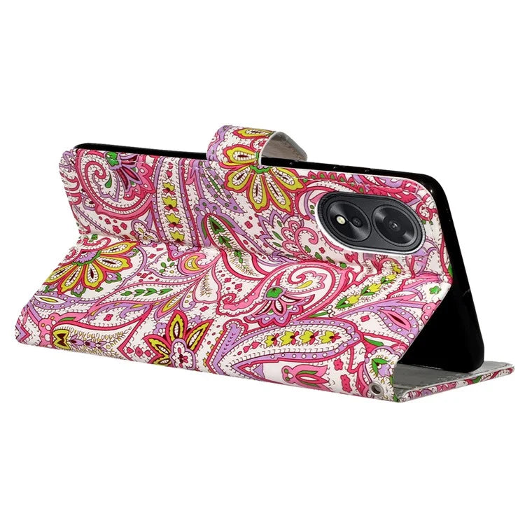 For Oppo A38 4G / A18 4G Cover Pattern Printing Well-protected Phone Leather Case