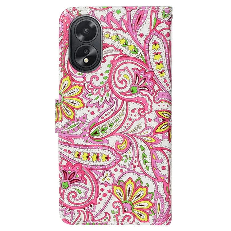For Oppo A38 4G / A18 4G Cover Pattern Printing Well-protected Phone Leather Case