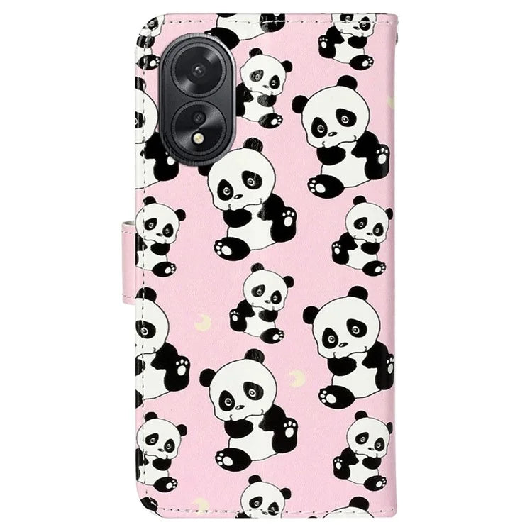 For Oppo A38 4G / A18 4G Cover Pattern Printing Well-protected Phone Leather Case