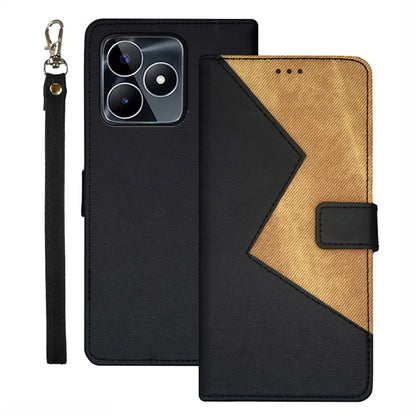 IDEWEI For Realme C53 (Global) / C53 (India) / C51 Cover Card Slots Splicing Color PU Leather Phone Case