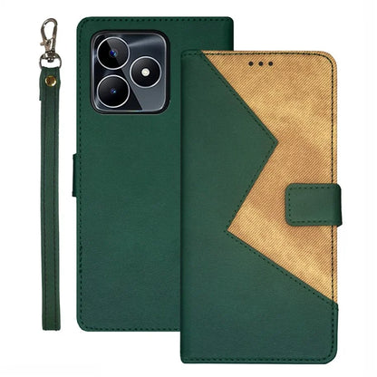 IDEWEI For Realme C53 (Global) / C53 (India) / C51 Cover Card Slots Splicing Color PU Leather Phone Case
