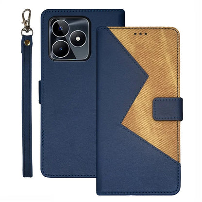 IDEWEI For Realme C53 (Global) / C53 (India) / C51 Cover Card Slots Splicing Color PU Leather Phone Case