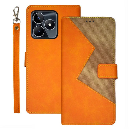 IDEWEI For Realme C53 (Global) / C53 (India) / C51 Cover Card Slots Splicing Color PU Leather Phone Case