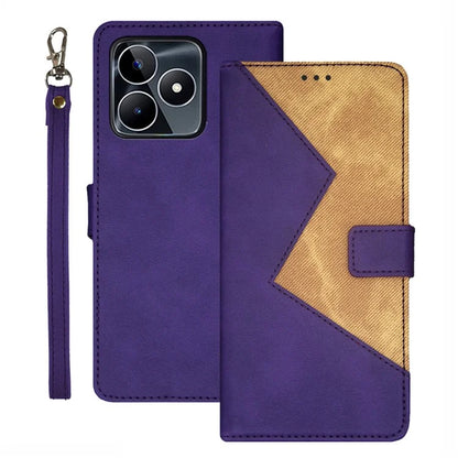 IDEWEI For Realme C53 (Global) / C53 (India) / C51 Cover Card Slots Splicing Color PU Leather Phone Case