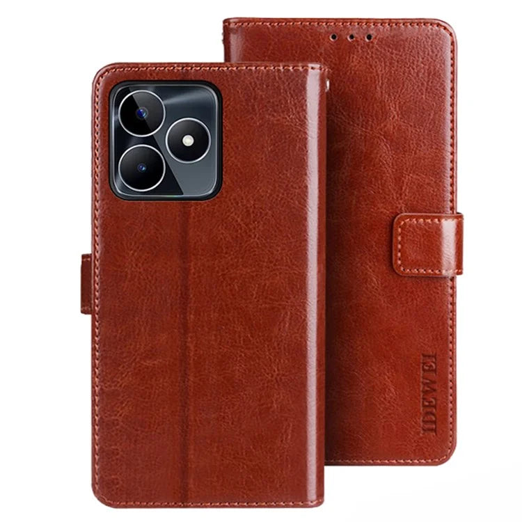 IDEWEI For Realme C53 (Global) / C53 (India) / C51 Case Crazy Horse Texture Leather Wallet Phone Cover