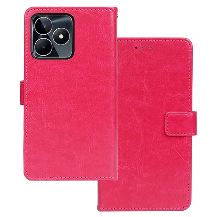 IDEWEI For Realme C53 (Global) / C53 (India) / C51 Case Crazy Horse Texture Leather Stand Cell Phone Cover