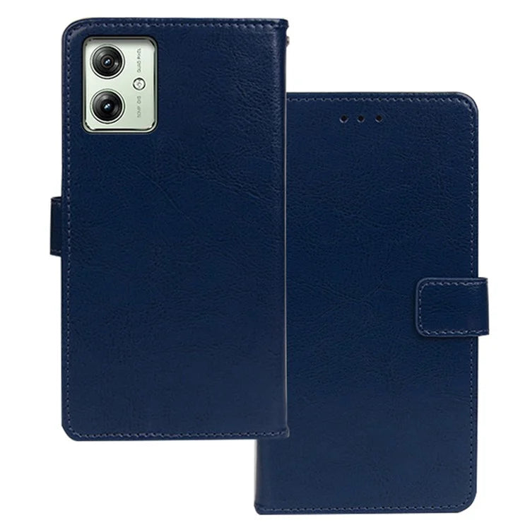 IDEWEI For Motorola Moto G54 5G Case Crazy Horse Texture Shockproof Leather Phone Cover