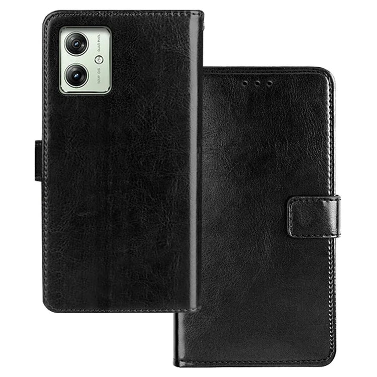 IDEWEI For Motorola Moto G54 5G Case Crazy Horse Texture Shockproof Leather Phone Cover