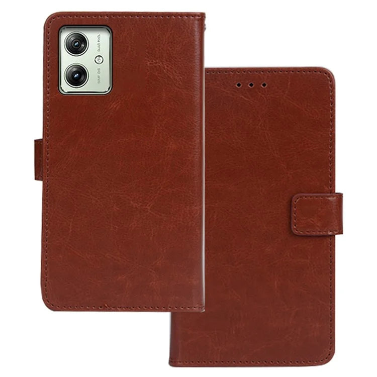 IDEWEI For Motorola Moto G54 5G Case Crazy Horse Texture Shockproof Leather Phone Cover