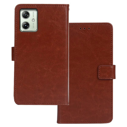 IDEWEI For Motorola Moto G54 5G Case Crazy Horse Texture Shockproof Leather Phone Cover