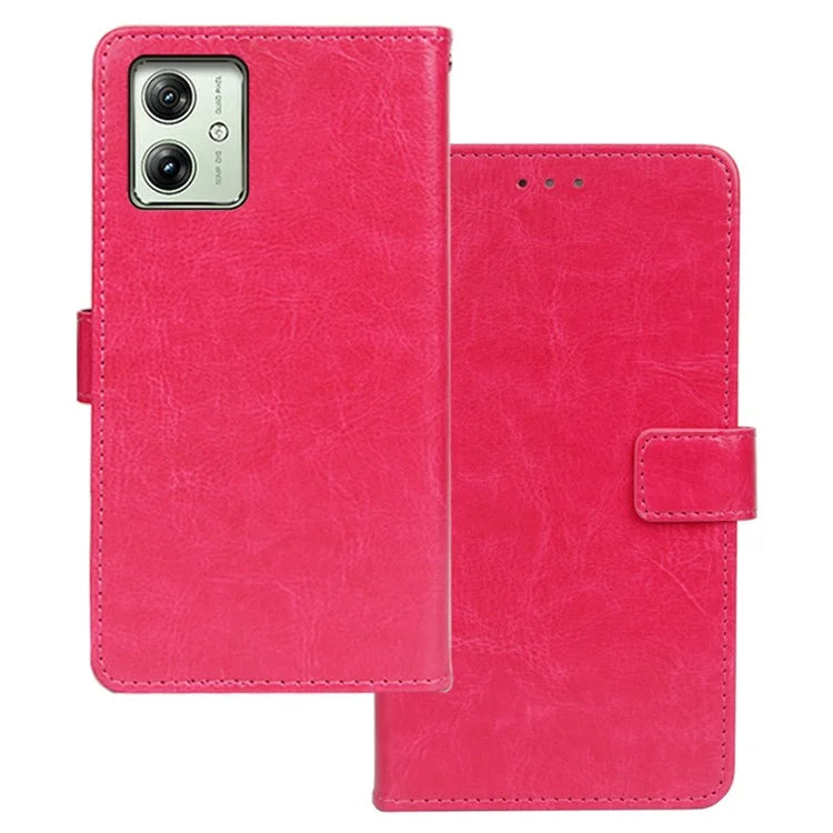IDEWEI For Motorola Moto G54 5G Case Crazy Horse Texture Shockproof Leather Phone Cover
