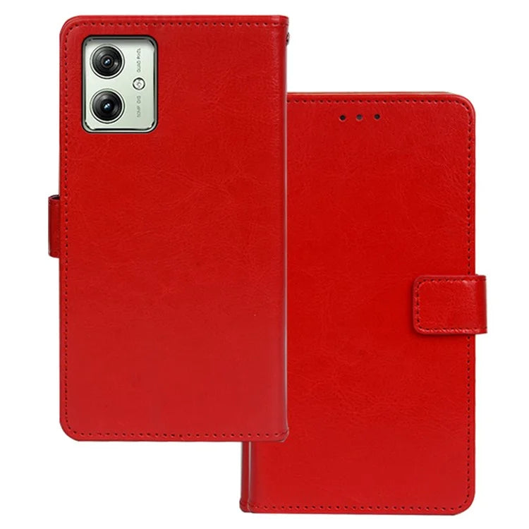 IDEWEI For Motorola Moto G54 5G Case Crazy Horse Texture Shockproof Leather Phone Cover
