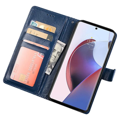 IDEWEI For Motorola Moto G54 5G Case Crazy Horse Texture Shockproof Leather Phone Cover