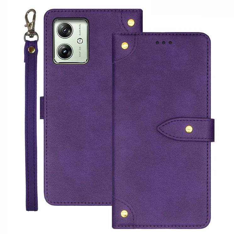 IDEWEI For Motorola Moto G54 5G Case Card Holder Flip Stand Leather Phone Cover