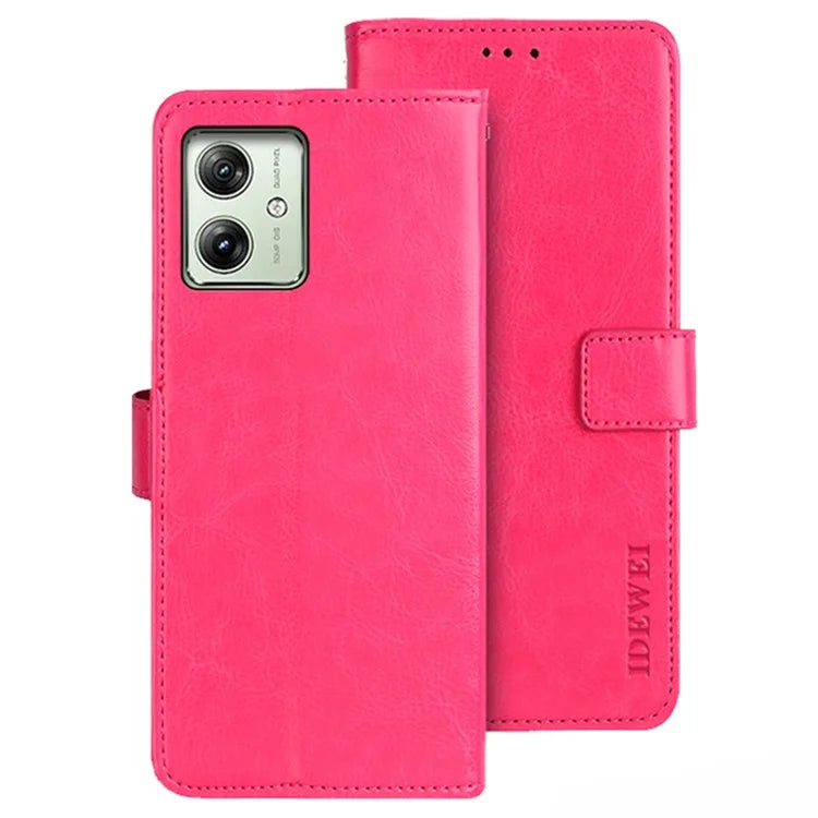 IDEWEI For Motorola Moto G54 5G Case Anti-drop Leather Stand Wallet Phone Cover