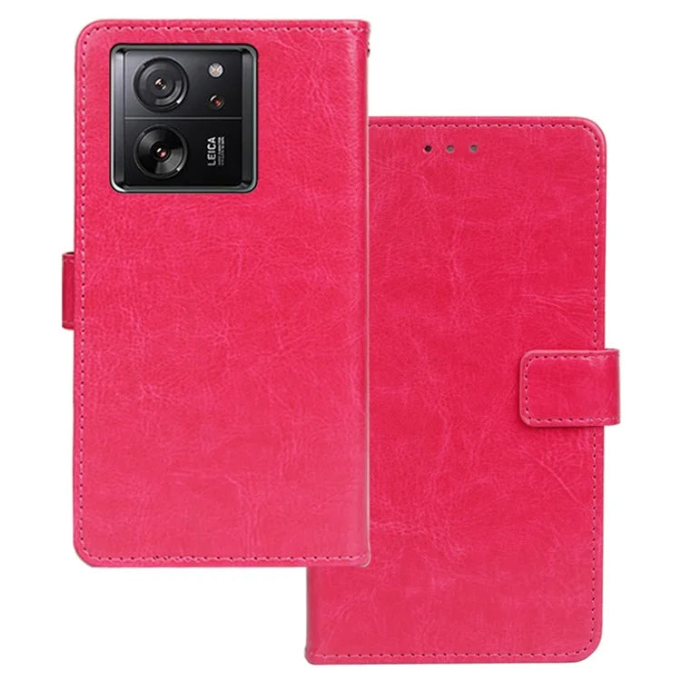 IDEWEI Anti-Drop Phone Case for Xiaomi 13T / 13T Pro / Redmi K60 Ultra Case PU Leather Wallet Phone Cover