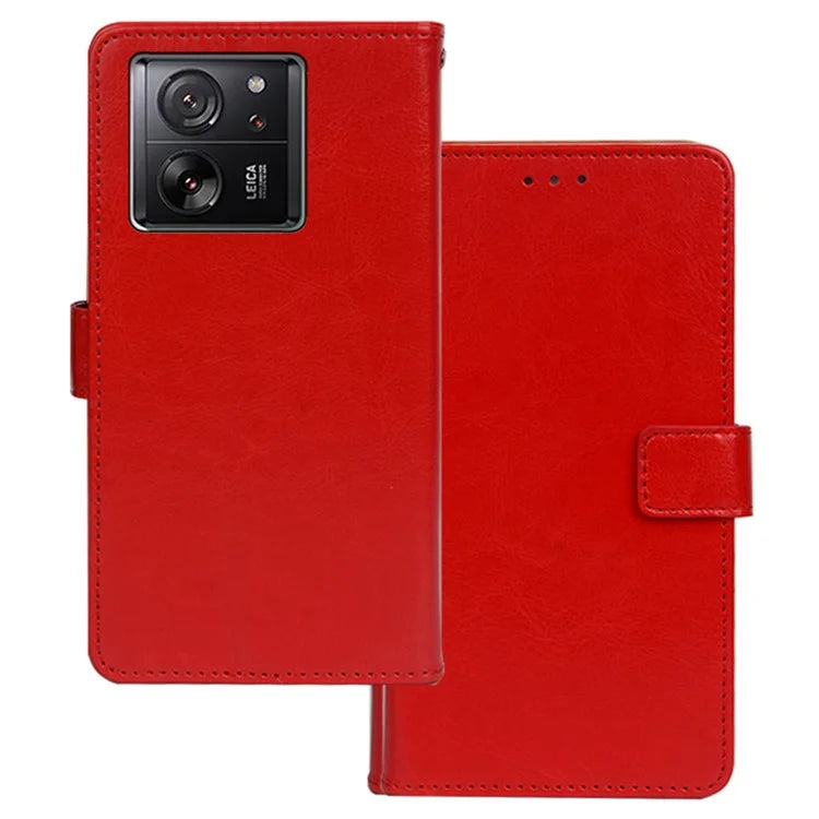 IDEWEI Anti-Drop Phone Case for Xiaomi 13T / 13T Pro / Redmi K60 Ultra Case PU Leather Wallet Phone Cover
