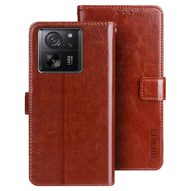 IDEWEI For Xiaomi 13T / 13T Pro / Redmi K60 Ultra Case PU Leather Stand Magnetic Clasp Phone Cover